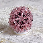 Bague Anémone montée avec des perles Cristal Swarovski, perles de bohème et rocailles Verre